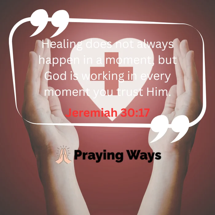 Two hands gently holding a medical cross and heart graphic, featuring an encouraging reminder that God is working in every moment to restore health.